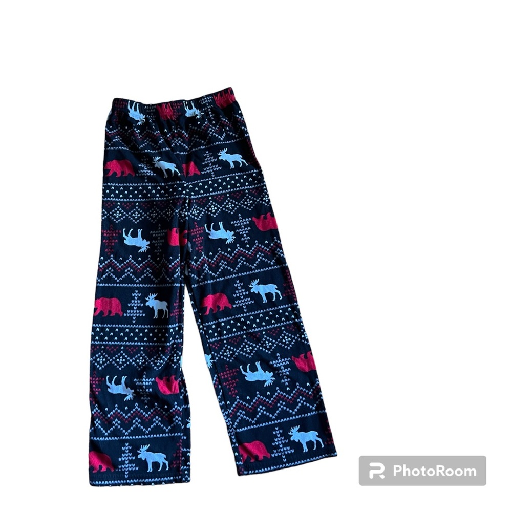 ⚫️CUDDL DUDS: Boy’s size M, black/red moose & bear design pajama bottoms⚫️